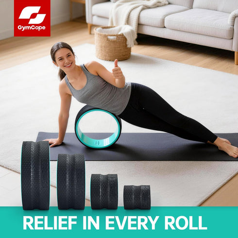 500lbs Back Wheel Foam Roller Targeted Back & Neck Relief, Lumbar Spine Stretcher, Spinal Decompression Stretcher