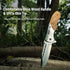 Folding Pocket Knife, 3.46" Sharp Blade, Olive Wood Handle, EDC Knife for Dad, Women, Tactical Gift
