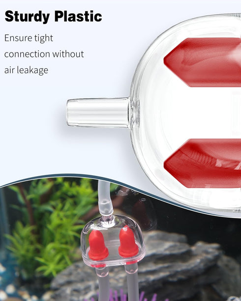 Pawfly 2 Pack Aquarium Check Valves Plastic 2-Way Non-Return Valves for Fish Tank Air Pump Protectors 3/16 Inch Tubing