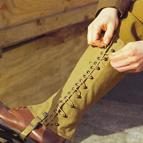 SMONT Canvas Gaiters, Snake Gaiters for Men, WWII Reproduction M1936 Leggings for Hiking Protection