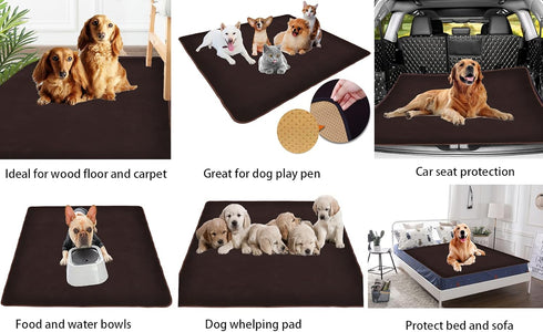 Extra Large Washable Pee Pads for Dogs, Reusable Dog Floor Mats 60" x 60", Non Slip Puppy Training Pad