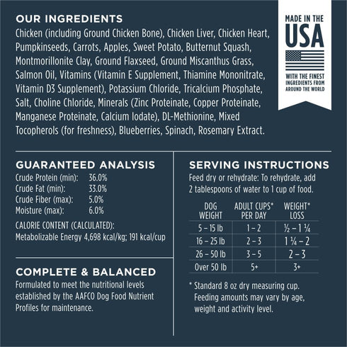 Instinct Freeze Dried Raw Meals Grain Free Dog Food, Chicken Recipe, 25 oz