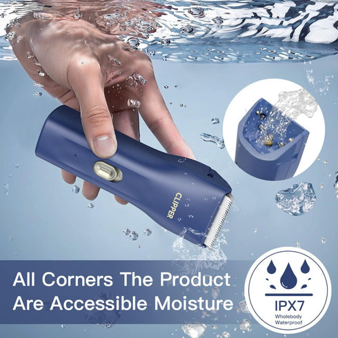 Dog Cat Home Hair Waterproof Clipper, Portable Electric USB Rechargeable Grooming Tools, Low Noise Cordless Trimmer