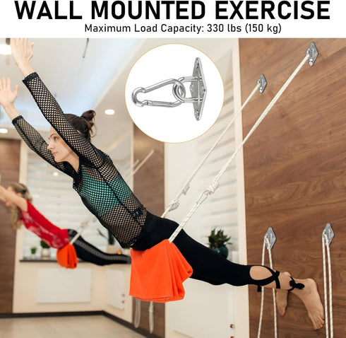 Wall Mount Workout Anchors with Hook, 3PCS Space Saving Equipment for Resistance Bands and Suspension Training
