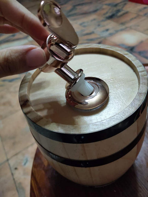 St Bernard Rescue Barrel Collar, Whiskey Barrel Ornament, 1/2 Liter Size Keg with Adjustable Hoops for Saint Bernard