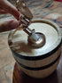 St Bernard Rescue Barrel Collar, Whiskey Barrel Ornament, 1/2 Liter Size Keg with Adjustable Hoops for Saint Bernard