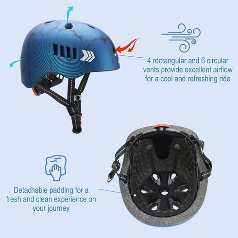 KAMUGO Kids Bike Helmet Set | Toddler Helmet for Ages 2-8 with Protective Gear Set for Skateboard, Cycling, Scooter