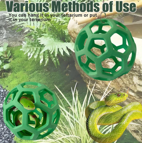 Ajqxh Snake Enrichment Toys Ball,Jungle Gym Ball and Enrichment Rings for Small Ball Python Corn Snakes,Reptiles