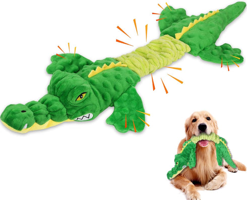 Large Interactive Squeaky Dog Toys, Plush Chew Toys with Crinkle Paper, Tug of War for Small, Medium, Large Breeds