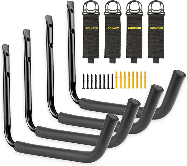 Kayak Rack Wall Mount, Canoe Hanger Hooks, Storage Hook for Hanging Outdoor Beach Chair, Bicycle & Surfboard