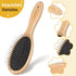 Stainless Steel Pin Dog Brush with Bamboo Handle, Professional Grooming Brush for Long or Short Hair