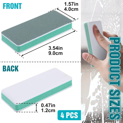 Lekgavd 4 Pcs Fish Tank Cleaning Sponge Brush, Double Sided Aquarium Scrubber Cleaner, Sponge Pad Cleaning Tools Dirt