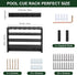 Pool Stick Holder - 7 Pool Cue Rack Wall Mount with Cue Rest and Ball Holder, Wooden Accessories for Game Room