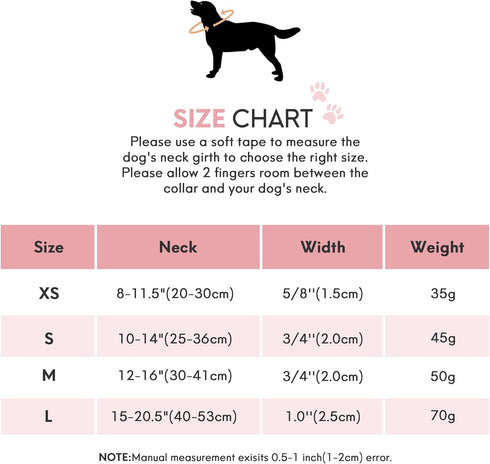Soft Padded Leather Dog Collar for Small Medium Large Dogs, Durable & Comfortable with Heavy Duty Gold Buckle, Pink, S