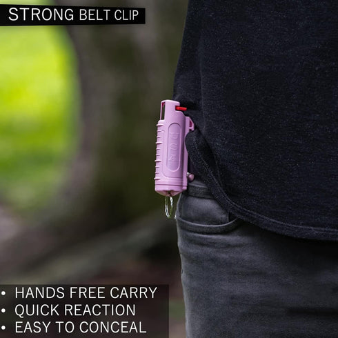 Police Magnum Keychain Pepper Spray - Self Defense with Belt Clip Holder, Maximum Strength OC with Dye, Made in USA