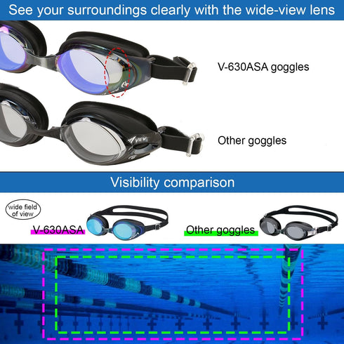 View V-630ASA Swipe Swimming Gear Fitness Swim Goggles