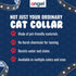 Studded Cat Collar, Genuine Leather Kitten Collar, Midnight Black, 12 x 1/2 inches, Breakaway with Bell