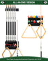 Wall Mount Billiard Balls Rack, Hardwood Billiard Balls Holder & 6 Pool Stick Holder