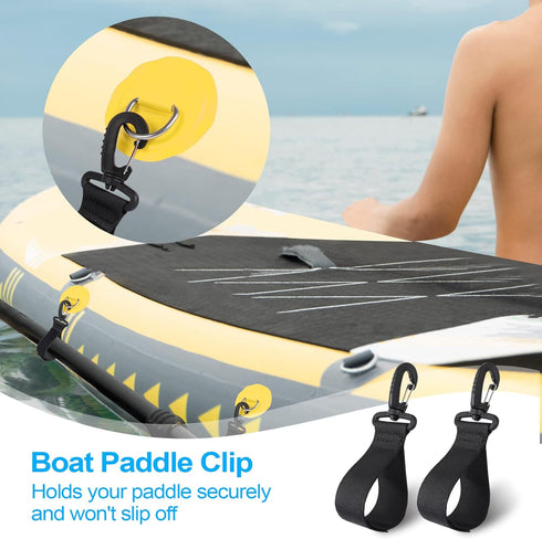 Upgraded Paddle Holder, Set of 6 Paddle Clips, Paddle Board Accessories, Inflatable Boat Paddle Storage