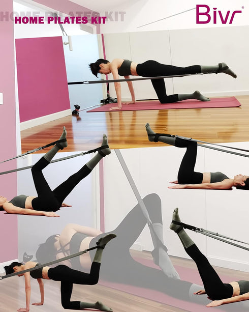Portable Pilates Home Kit with Loop Straps, Resistance Bands, Door Anchors, and Carabiners for Home Workouts