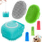 3PCS Dog Bath Brush Set, Shampoo Brush and Scrubber for Bathing with Adjustable Ring Handle for Short & Long Haired