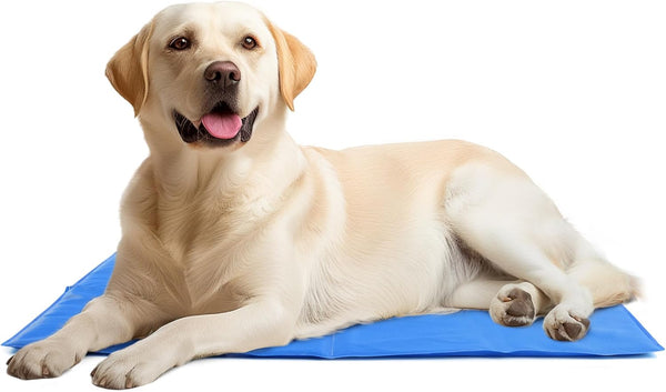 Navaris Gel Pet Cooling Mat with Durable Textiline Cover, Cooler Bed Mats for Dogs or Cats, 31.89 x 37.80 x 0.20