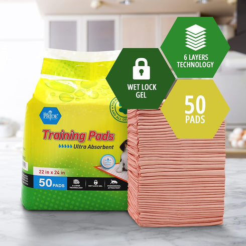 MED PRIDE Dog Training Pads, Pack of 125, Ultra-Absorbent Disposable Puppy Potty Pee Pads, Leakproof & Waterproof