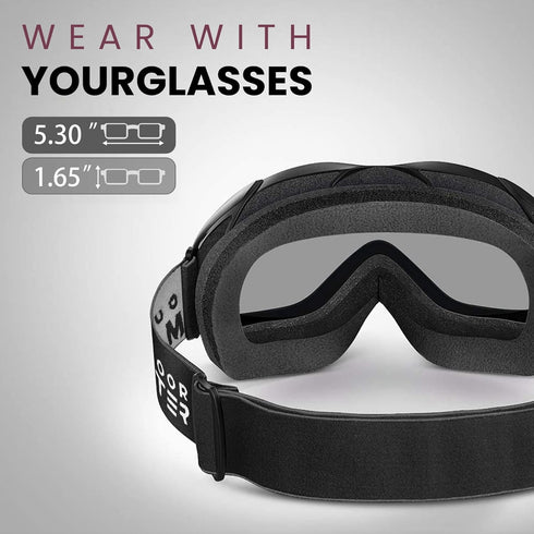 OutdoorMaster OTG Ski Goggles, Over Glasses for Men, Women & Youth