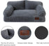 Hollypet Fluffy Plush Dog Cat Pet Sofa Couch, Soft Calming Pet Beds for Medium Small Cats and Dogs, Gray