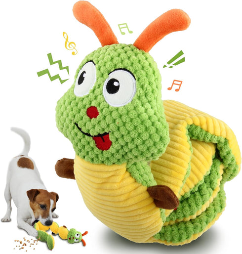 Gigwi Interactive Dog Puzzle Toys, Squeaky Treat Dispensing Toys for Small Medium Large Dogs, Plush Puppy Chew