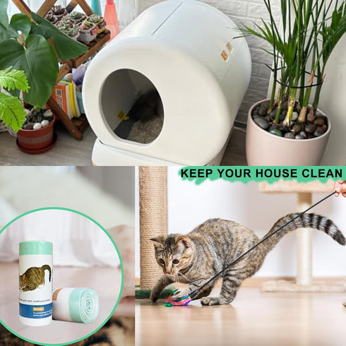 100 Count MW-SC01/MW-SC02/MW-LR01 Liners-18" 12.6" Cat Litter Liner Bags Compatible with Self-Cleaning Automatic Cat