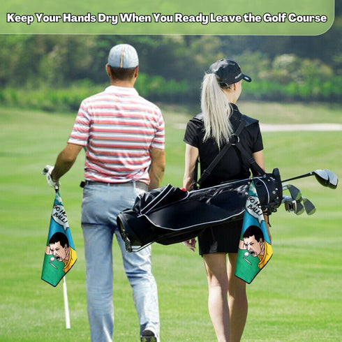 Funny Golf Towel, Printed Golf Towels for Golf Bags with Clip, Golf Gift for Men Husband Boyfriend Dad, Birthday Gifts