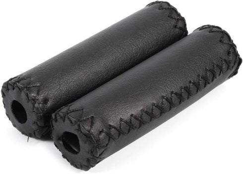 Yosoo Retro Artificial Leather Bicycle Handlebar Grips, 1 Pair for MTB Road Mountain Bike