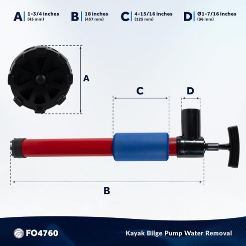 Five Oceans Manual Bilge Pump - 18-Inch Hand Bilge Pump for Boats, Canoe, Kayak, and Small Boats
