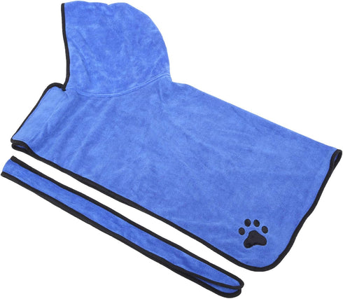 Zoeyilan Dog Bathrobe Towel, Pet Dog Hooded Bathrobe Bath Towel Coat, Dog Drying Coat, Wearable Soft Bath Robes
