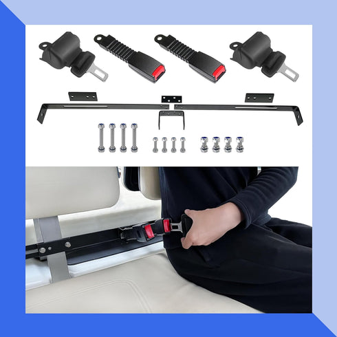 YOUXIFUN 2 42" Universal Golf Cart Retractable Passenger Seat Belts with Bracket Kit for Yamaha Club Car DS Precedent