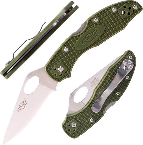 GANZO Firebird F759M Pocket Folding Knife, 440C Stainless Steel Blade, Anti-Slip Handle with Clip, Green