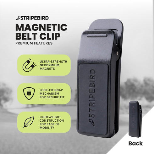 Golf Magnetic Belt Clip (Black), Ultra-Strength Neodymium Magnet for Attaching Accessories to Belt