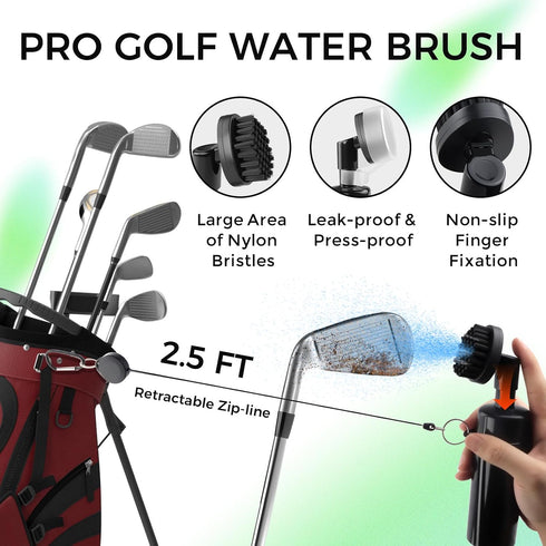 21 2 Pcs Golf Essentials Kit, Golf Club Cleaning Kit - Golf Club Brush & Golf Towel, Golf Ball Bag & Tees Holder