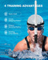 ZIONOR Unisex-Adult Swim Training Snorkel with Swim Cap for Lap Swimming in Pool and Open Water