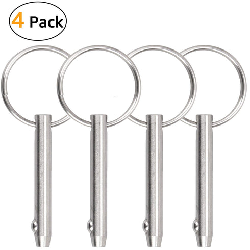 Quick Release Pin Bimini Top Pin, 0.25 Inch Diameter, 3 Inch Total Length, 4 PCS Full 316 Stainless Steel