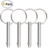 Quick Release Pin Bimini Top Pin, 0.25 Inch Diameter, 3 Inch Total Length, 4 PCS Full 316 Stainless Steel