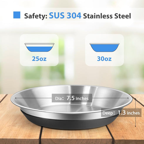 Premium Stainless Steel Dog Bowls, Non-Slip, 2.5 Cups Capacity, Durable and Safe for Pets