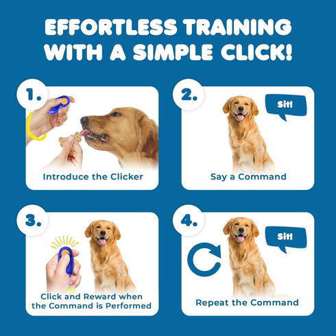 SunGrow 7-Pack Dog Clicker for Training with Wrist Bands, 2 Inches Multicolor, Effective Training Tools for Pets