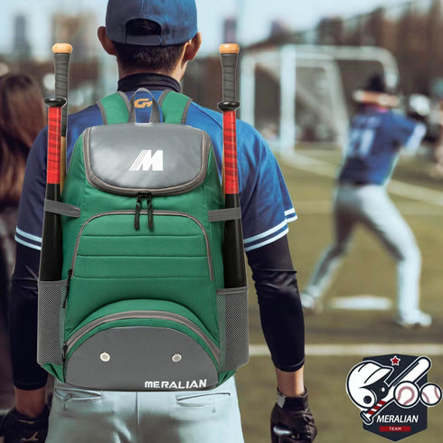 Lightweight Baseball Bag - Backpack with Shoe Compartment for T-Ball, Softball & Baseball Equipment & Gear