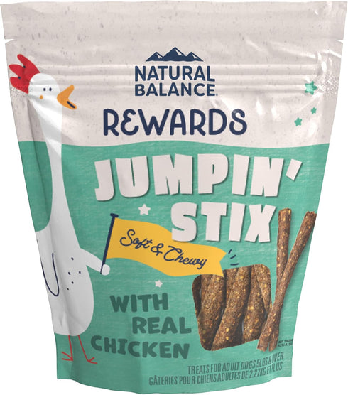 Natural Balance Limited Ingredient Rewards Jumpin' Stix - Grain-Free Dog Treats, Chicken Recipe, 10 Ounce
