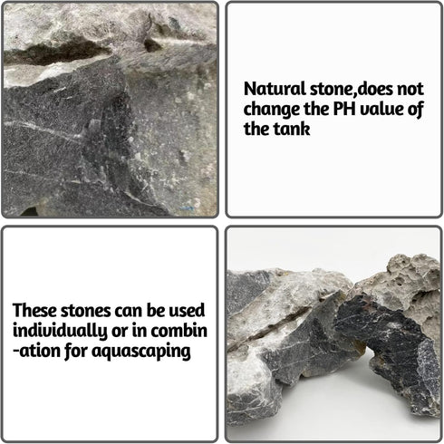 PINVNBY Natural Rocks for Reptile and Amphibian Enclosures, PH Natural Aquarium Stone, Aquascaping