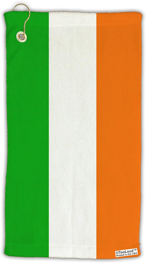 TOOLOUD Irish Flag Micro Terry Golf Towel - 15" x 22" All Over Print
