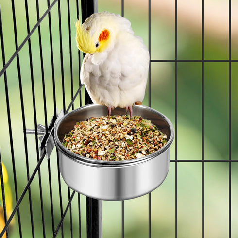 Dog Bowl Stainless Steel, Pet Hanging Food Water Bowl, Cage Feeding Cup Feeder for Dogs, Cats, Rabbits, Birds (Medium)