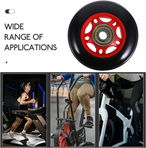 HONITANO 4Pcs Fitness Roller Wheels for Gym Equipment Plastic Pulley Replacement for Treadmills Stationary Bikes Smooth